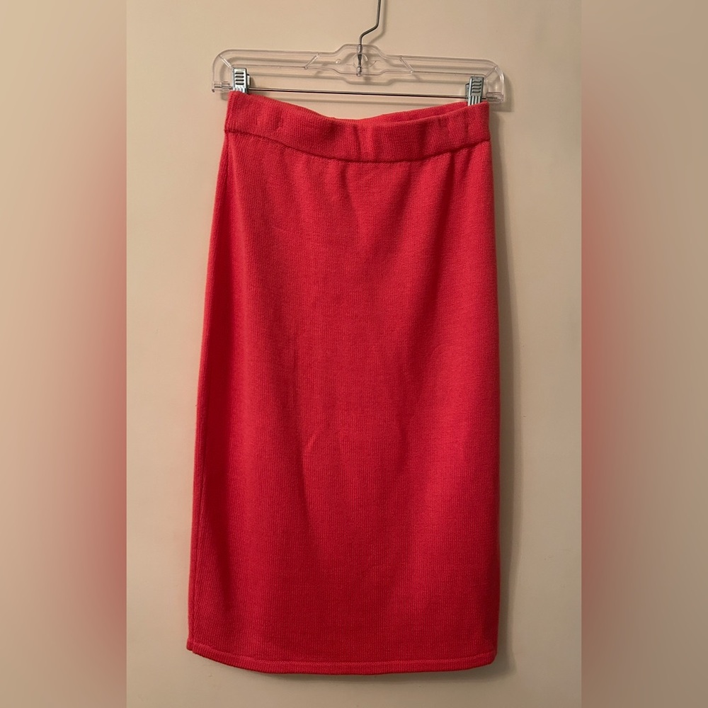 Coral pink sweater knit Pencil Skirt 💖